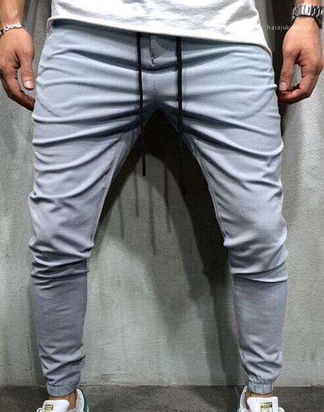 

loose pants spring autumn fashion trousers elastic waist pencil pants capris track pants for men casual, Black