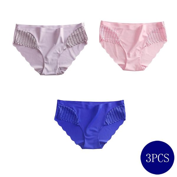 

women panties underwear ultra-thin viscose seamless briefs for women's comfort ruffles lingerie summer skin friendly panty, Black;pink