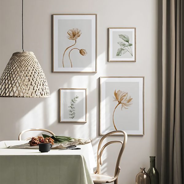 

минималистский цветок листья плакаты и печать стены искусства картина холст плакат для гостиной nordic украшения главная живопись
