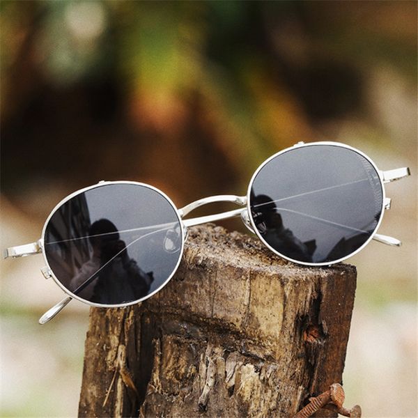 

sunglasses small round women luxury steampunk sun glasses for men vintage transparent lens anti-blue light eyewear ladies uv400, White;black