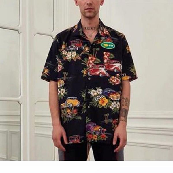 

2020 short sleeve holiday tee hawaiian flower shirt women printing men women summer beach vintage casual fashion, White;black