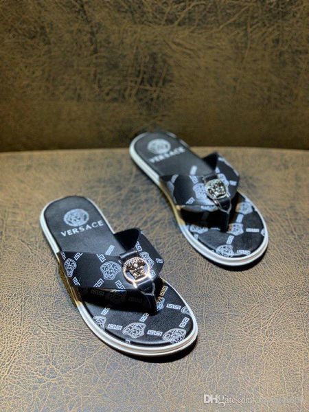 

new luxury men's casual sandals, comfortable fashion slippers, leather, fashion printingaa, Red;white