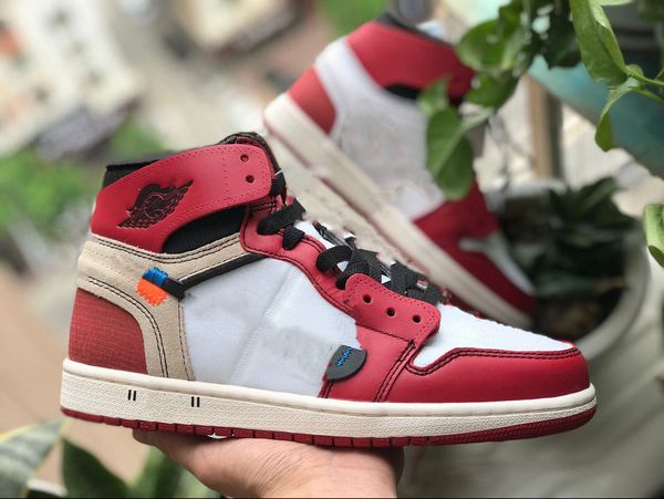 

1 high og 1s chicago men basketball shoes white black red toe fearless unc obsidian sports sneakers trainers with box