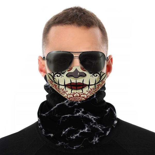 

маска la catrina шарфы half face mask unisex halloween neck warmer трубчатый бандан ветрозащитной повязки открытых пеших прогулок, Blue;gray