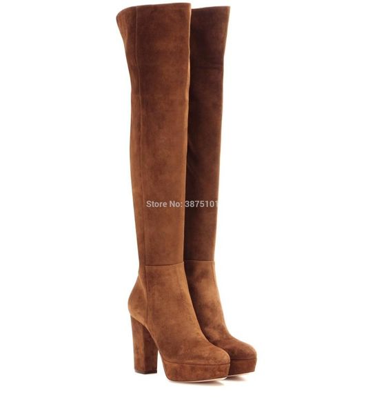 

boots slim knee high winter platform women long shoes casual over the us13, Black