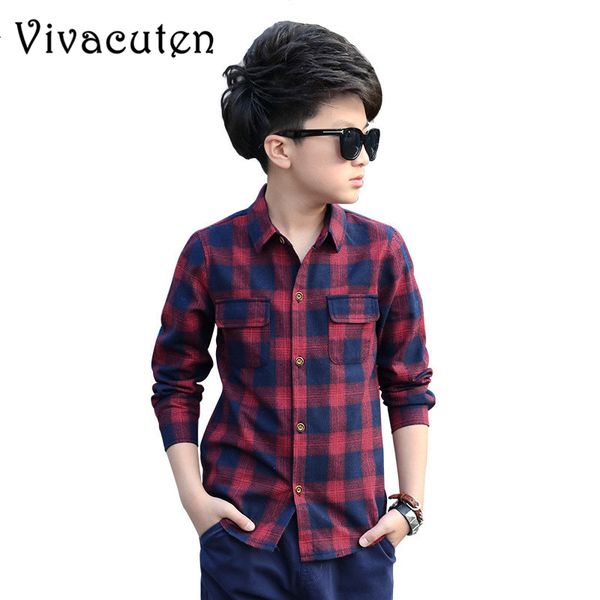 

plaid shirts for boys spring autumn children clothing teenager outerwear kids blouse infant shirt full sleeve 5-15y clothes