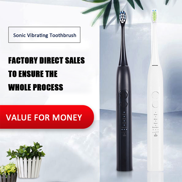 

candour sonic electric toothbrush with 2 replacement brush heads battery sonic teeth brush deep cleaning included soft-bristle