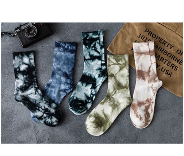 

mens tie-dye long socks fashion hip hop style street socks youth new arrival sports high sock 2020fw selling ins style sock wholesale, Black