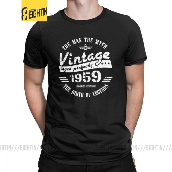 

man vintage 1959 шестидесятые рождения тенниска подарка для мужчин футболки vintage шею с коротким рукавом хлопок очищенная тройники graphic