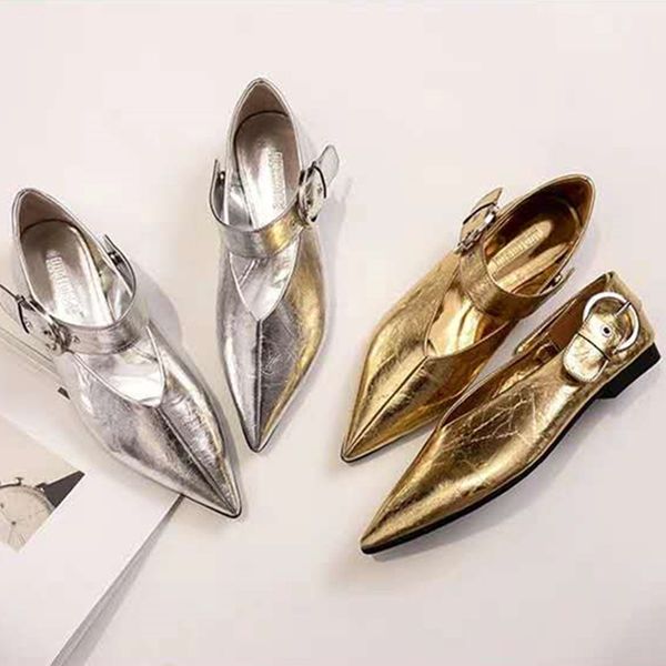 

золото серебро лакированной кожи пряжки ленивые обувь женщина loafer весна женщины плоский свободна обувь лето v-mouth регулируемая бабка, Black