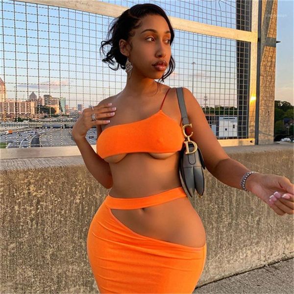 

skirt clothing sets designer hollow out tracksuits women summer patchwork two piece dress single shoulder sling short long, White