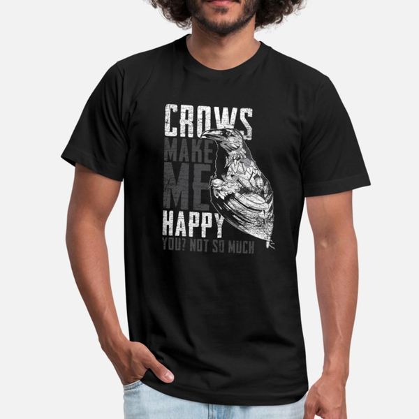 

crow raven bird witch gift idea animal halloween t shirt men print cotton o-neck letter fitness basic summer letters shirt