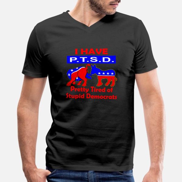 

ptsd pretty tired of stupid democrats Â© t shirt men character tee shirt euro size s-3xl vintage famous breathable summer style shirt
