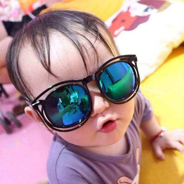 

classic children sunglasses anti-reflective mirror round plastic glasses boys and girls vintage kids sun glasses uv400, White;black