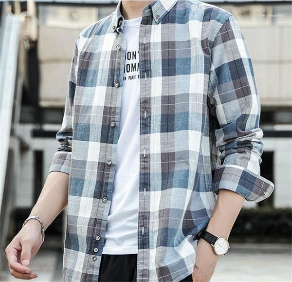 

turn down collar shirts mens mixed color plaid printed casual shirt mens designer clothing long sleeve, White;black