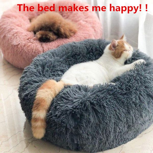 

длинные плюшевые super soft pet кровать питомник собак круглый кот зимний теплый спальный мешок кошкин дом щенок подушка мат портативный pet