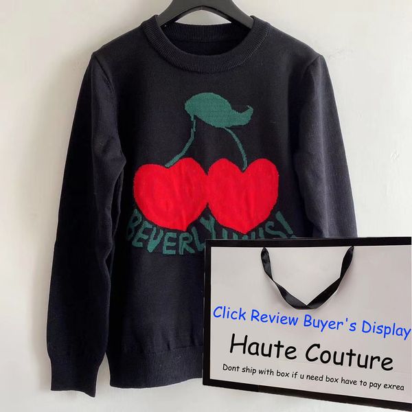 

gxxxi italy mens fashion sweaters 20aw cherry pattern sweatshirt casual womens pullovers haute couture 2020 new wholesale lll208187, White;black