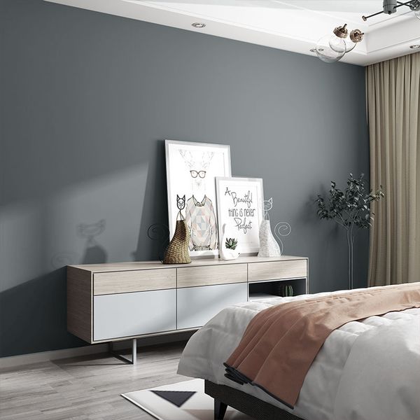 

wallpapers [waterproof and antifouling] nordic style lead grey jade wallpaper simple plain color bedroom living room background