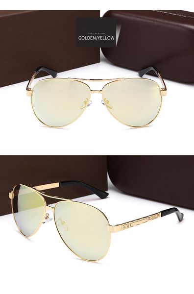 

new men's polarized metal sunglasses toad mirror jewelry 2020 new fashion big frame color film classic design matched with myop, White;black