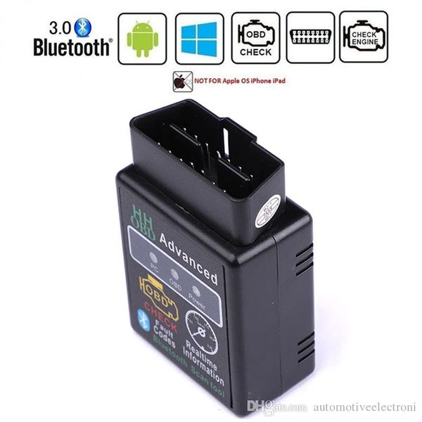ELM327 Bluetooth OBD2 OBDII CAN BUS Check Engine Car Auto Diagnostic Scanner Tool Interface Adapter per PC Android