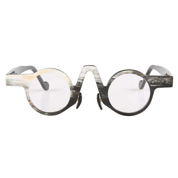 

unique letter v arch nose bridge black white color small round hand made horn reading eyeglasses optical glasses horn sunglasses