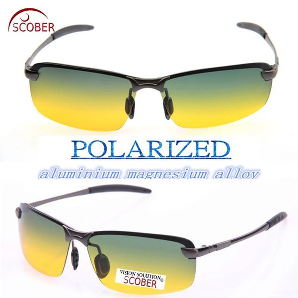 

2020 limited oculos masculino = scober magnesium high-grade day and night men polarized sun glasses uv400 sunglasses driving, White;black