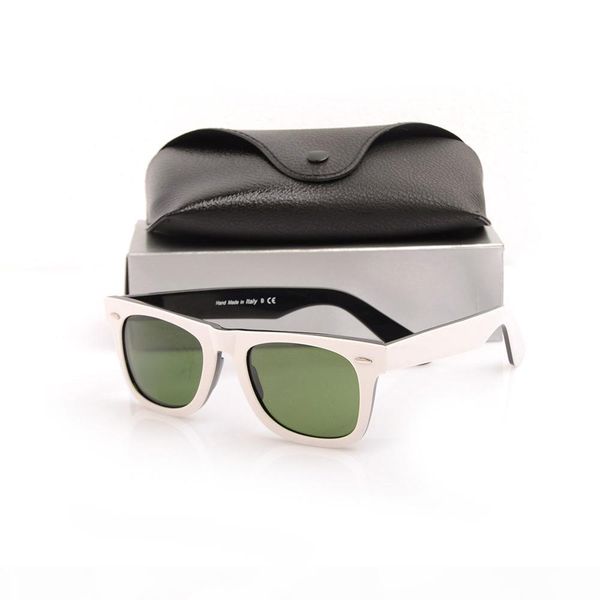 

beautiful classic plank sunglasses mens glass lens green lens black white sunglasses new womens sun glasses with cases and boxs, White;black