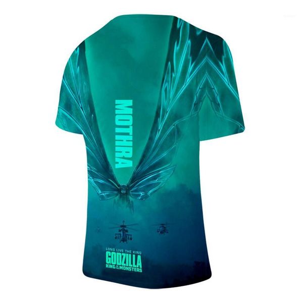 

short sleeve crew neck boy fashion movie mens tees godzilla king of the monsters print mens tshirts summer, White;black