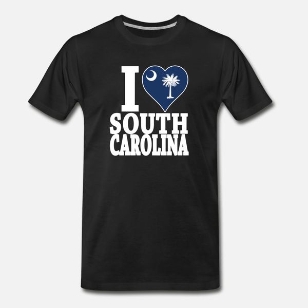 

i love south carolina t shirt men designer 100% cotton round collar cool famous fashion summer letters shirt