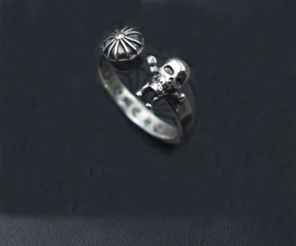 

925 sterling silver rings trend personality jewelry punk style Lovers gift hip hop simple cross Skull style luxury designer jewelry women