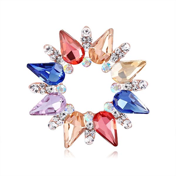 

doreenbeads 2020 мода красочные цветочные броши для женщин дамы двойное использование шелковый шарф застежка для застежки горный хрузок ювел, Gray