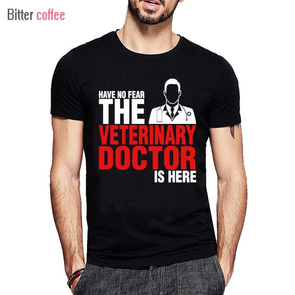 

bitter coffee new t shirt plus size have no fear the veterinary doctor is here men shirt casual short sleeve & tees