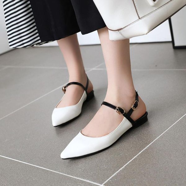 

sjjh fashion women flats with open back and pointed toe e491, Black