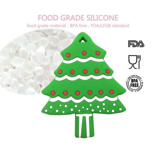 

baby silicone teether christmas tree pendant chewing bite pacifier clips accessory bpa soother chain baby teething toys