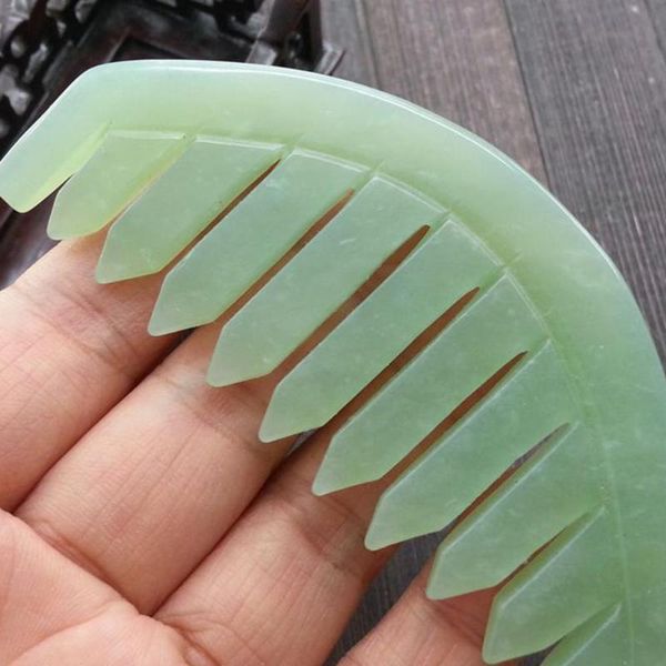 

1pc traditional chinese nature jade comb massage spa acupuncture head therapy trigger point treatment on head gua sha board, Silver