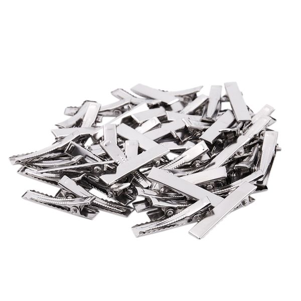 

50pcs mini crocodile clips for hair diy - silver