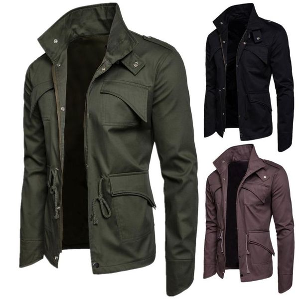 

men's jackets autumn jacket collar cotton coat, Black;brown