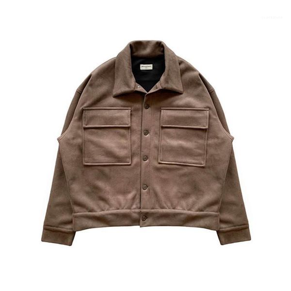 

long sleeve fashion style homme clothing arnodefrance hip hop outerwear casual apparel mens autumn designer jackets lapel neck, Black;brown