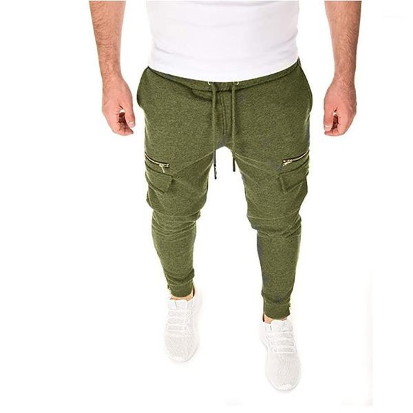 

грузовые штаны с низкой талией резинка карандаш брюки homme solid street wear mens несколько карманы, Black
