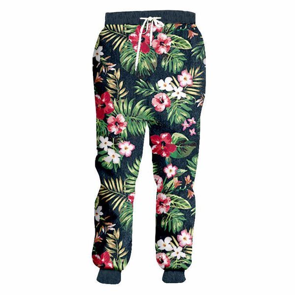 

Mens Floral Pants Fashion Trousers 3d Tropical plant flower print Jogger Pants Unisex Casual Punk Rock Hip Hop Loose Sweatpants