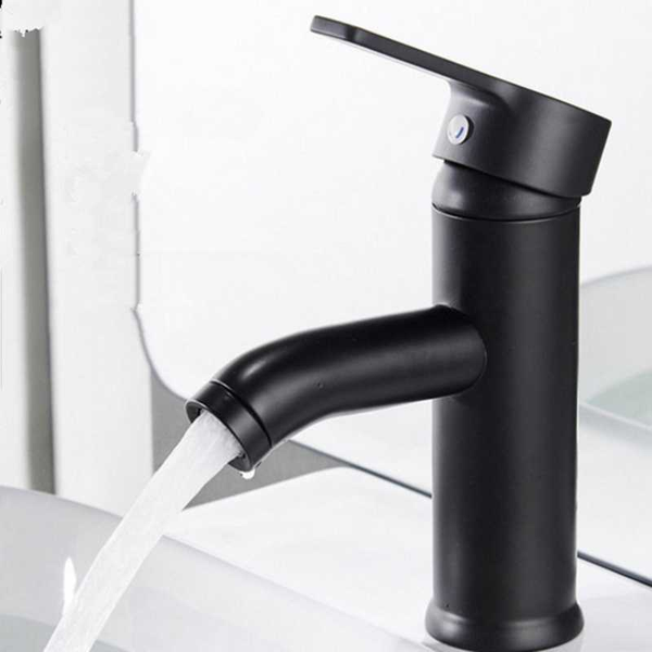 

bathroom sink faucets black mafrosted stainless steel faucet, round basin washbasin paint and cold faucet