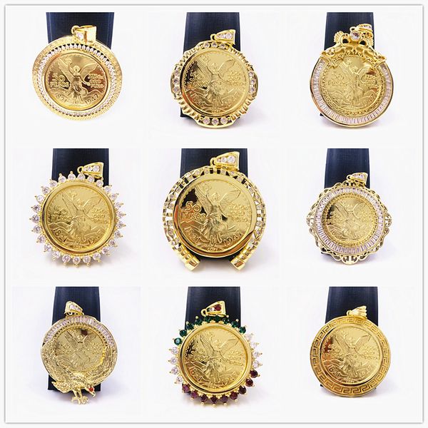 

fashion 14k gold plated necklaces pendant hip hop moxican long chain necklaces for men jewelry gifts key big pendants necklaces accessories, Silver