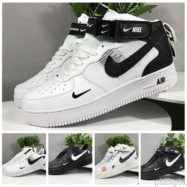 

nouveau blanc x 1 low forces mca universitÃ© bleu hommes chaussures de course de sport styliste sneakers air une des chaussures pi01, Black