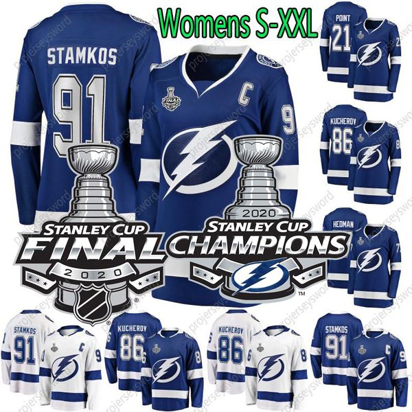 

womens tampa bay lightning 2020 stanley cup champion brayden point steven stamkos nikita kucherov victor hedman ice hockey jerseys, Black;red