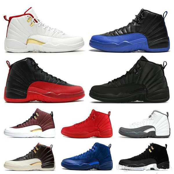 

highest quality12 2019 basketball new 12s arrival fiba shoes men game royal gym red winterized bulls flu game designer mens trainers sports, Black