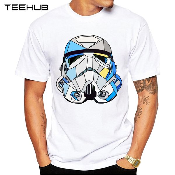 

2019 teehub men's fashion stained glass stormtrooper printed short sleeve t-shirt hipster o-neck design cool desgin tee