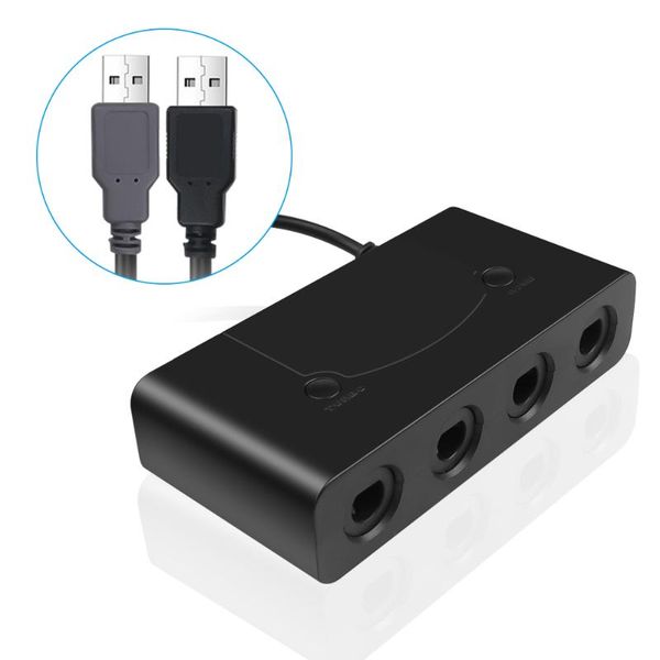 

usb adapter converter 4 ports for wii-u pc switch converter for pc game accessory gamecube controllers