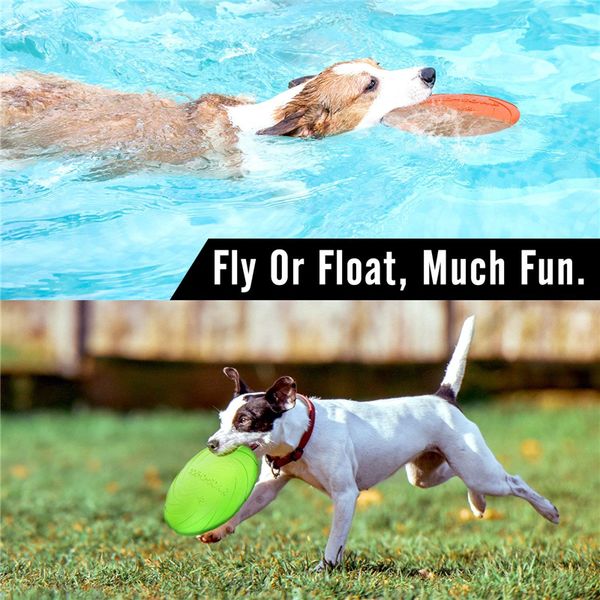 

pet dog chew toys for small large dog flying discs trainning puppy sofe rubber fetch dog toy game funny flying saucer