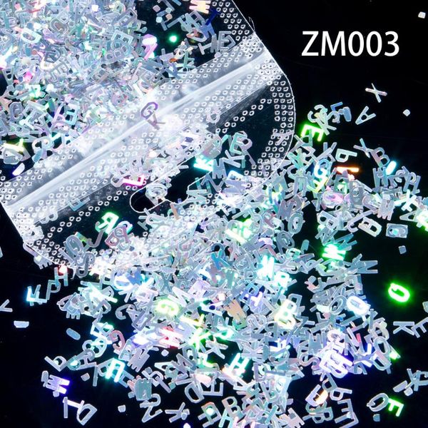 

ulovkaya mix letter nails art decorations supplies flakes holographic number nail charms accessories for nailart designs, Silver;gold