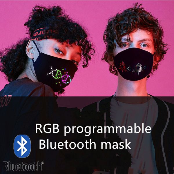 

rgb bluetooth programmable soft led cotton face mask with built-in led display board, app control for scrolling message display 7 color text